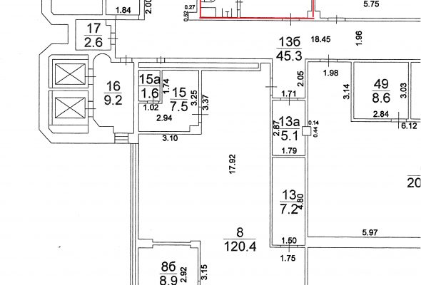 25 кв.м., 4 этаж (сектор А), арендная ставка 18 000 руб кв.м. в год.